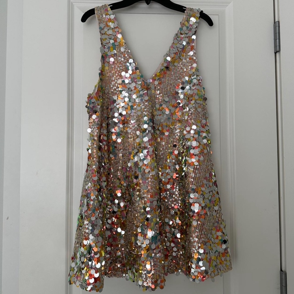 Nasty Gal Multi Color/Gold Sequin Mini Dress